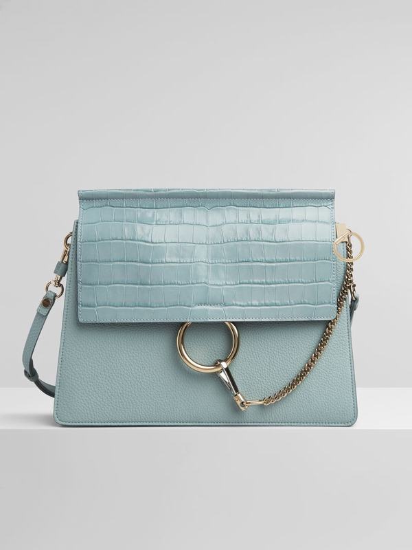 Chloé Bandolera Mujer Faye Azules Suede Cowhide ILZM04836